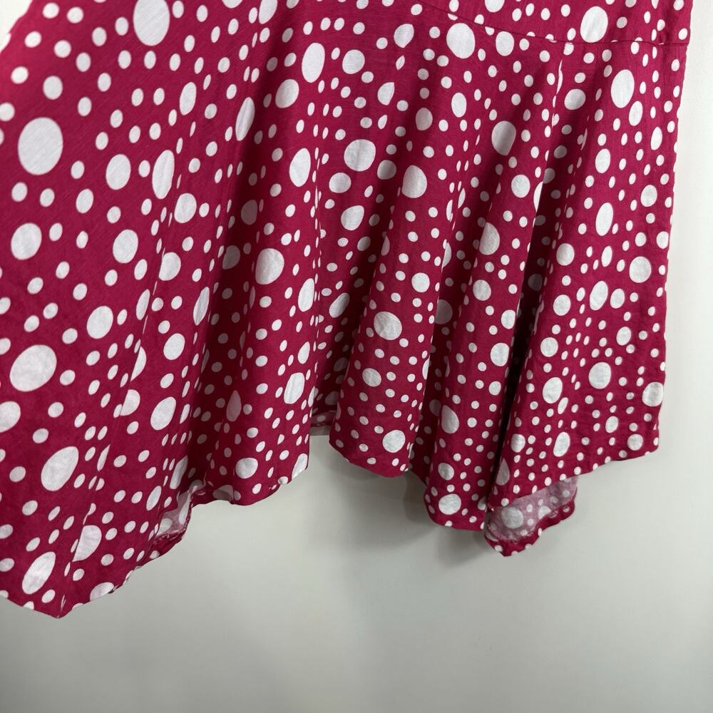 Larry Levine Pink Polka Dot Skirt Size 6 Linen Blend Asymmetrical Hem Fairycore - Picture 4 of 9